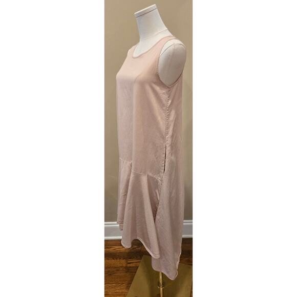 Anthropologie Maeve Blush Pink Drop Waist Hi Lo Classic Sleeveless Dress Small - Picture 4 of 12
